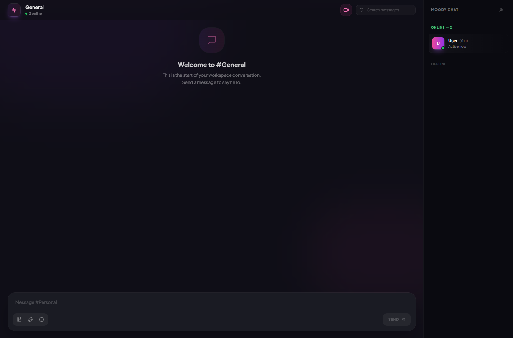 MoodLens team chat connected to project work
